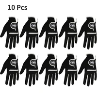 10 pcs Golf Gloves Black can wear on left and right hand fabric lycra soft breathable Professional gloves Drive Cycling Outdoor 1