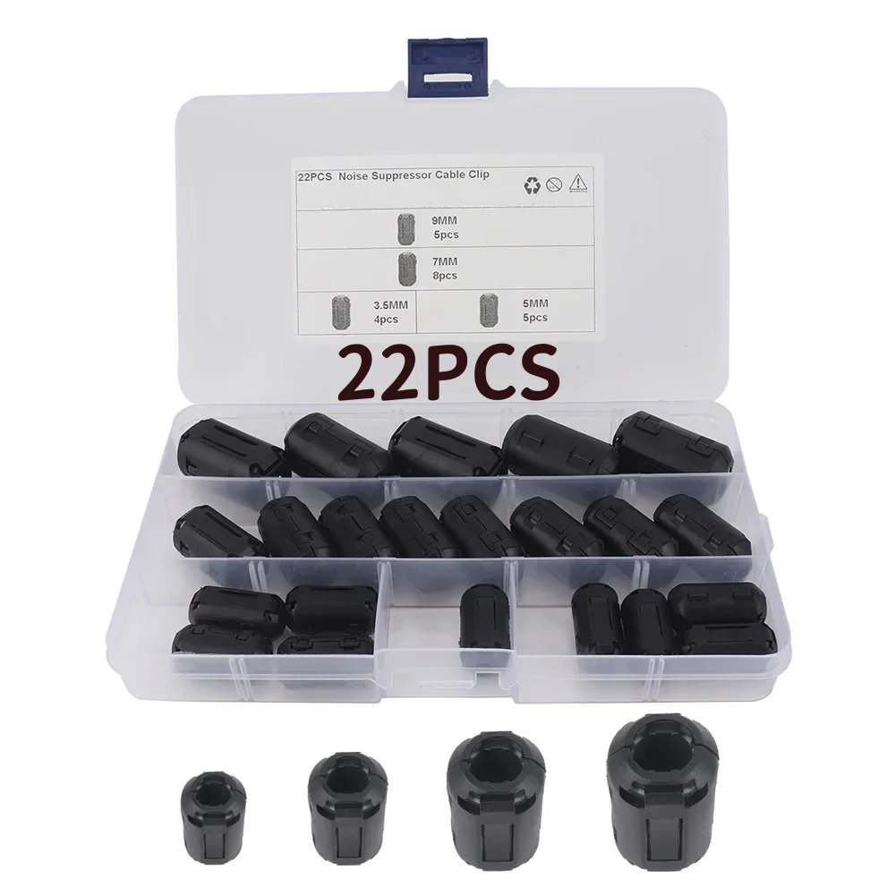 22/25 Stück Clip-on Ferritkern-Perlen EMI RFI Störschutzfilter für USB-Audio-Video-Stromkabel Anti-Interferenz-Drossel – Detail 1
