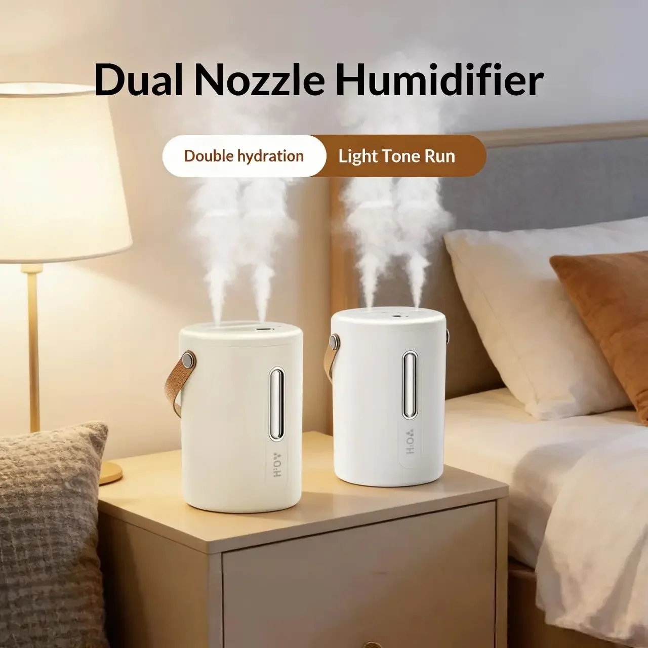 Quiet Large Capacity Dual Nozzle Desktop Cool Mist Humidifier, Ultrasonic Atomizer Aroma Diffuser Household Air Moisturizer 2