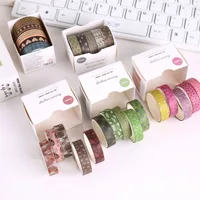5 Rolls Forest Washi Tape Set Colorful Flowers Watercolor Plants Masking Tape Scrapbooking Adhesive DIY Journals Crafts 3