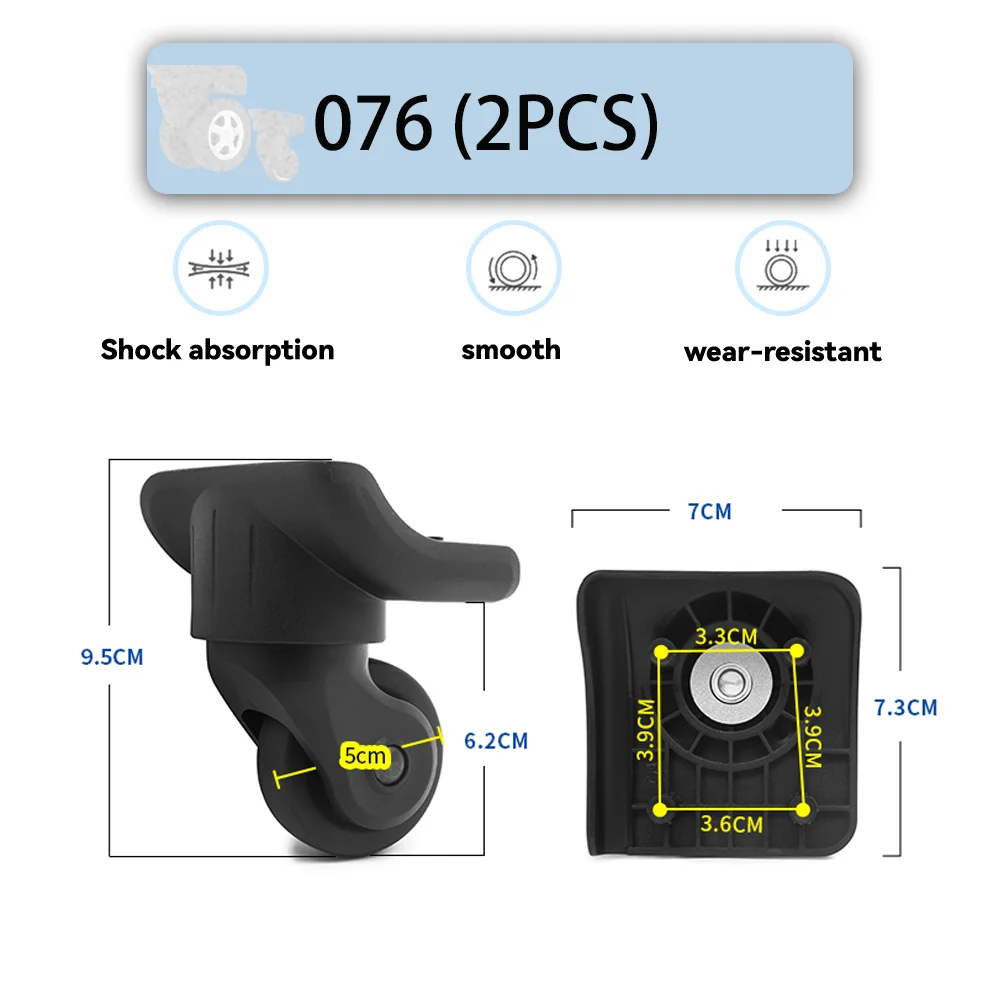 For Samsonite 076 Universal Wheel Replacement Suitcase Rotating Smooth Silent Shock Absorbing Wheel Accessories Wheels Casters