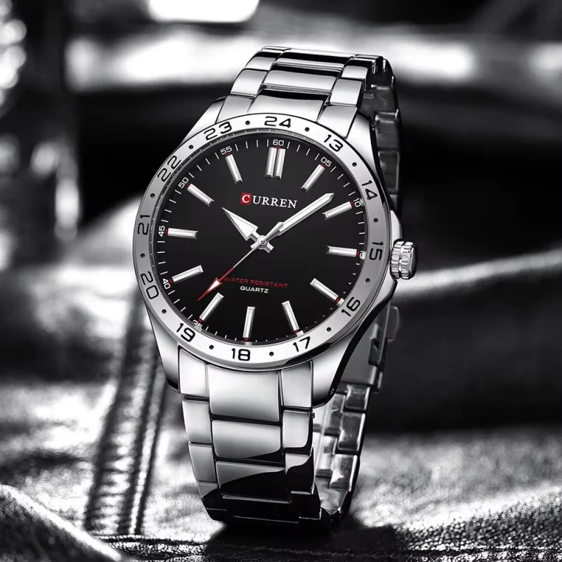 CURREN 8452 Fashion Men's Quartz Watches Classic Stainless Steel Waterproof Luminous Sports Leisure Business Wristwatch Gifts 5