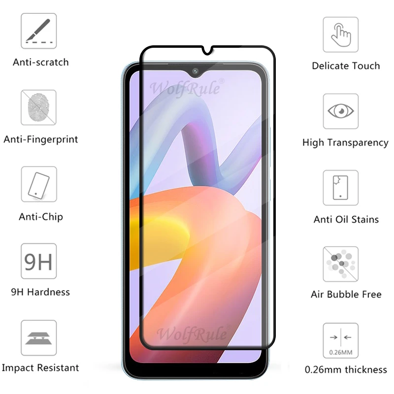 6-in-1 per Xiaomi Redmi A2 Plus Glass per Redmi A2 Plus Full Cover 9H Phone Film Screen Protector per Redmi A2 Plus Lens Glass