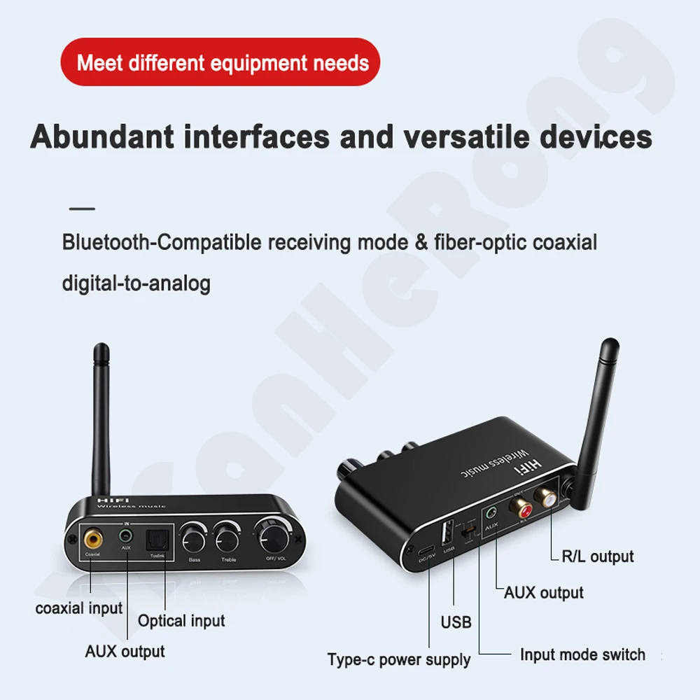 DAC Audio converter adapter amplifier decoder Digital to Analog Audio Converter Spdif Optical Coaxial Signal to 3.5MM AUX Amplifier Decoder Bluetooth-Compatible Receiver