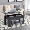 Lift Top Coffee Table with Hidden Compartment and Storage Shelf Wooden Lift Tabletop for Home Living Room Reception Room Office 2