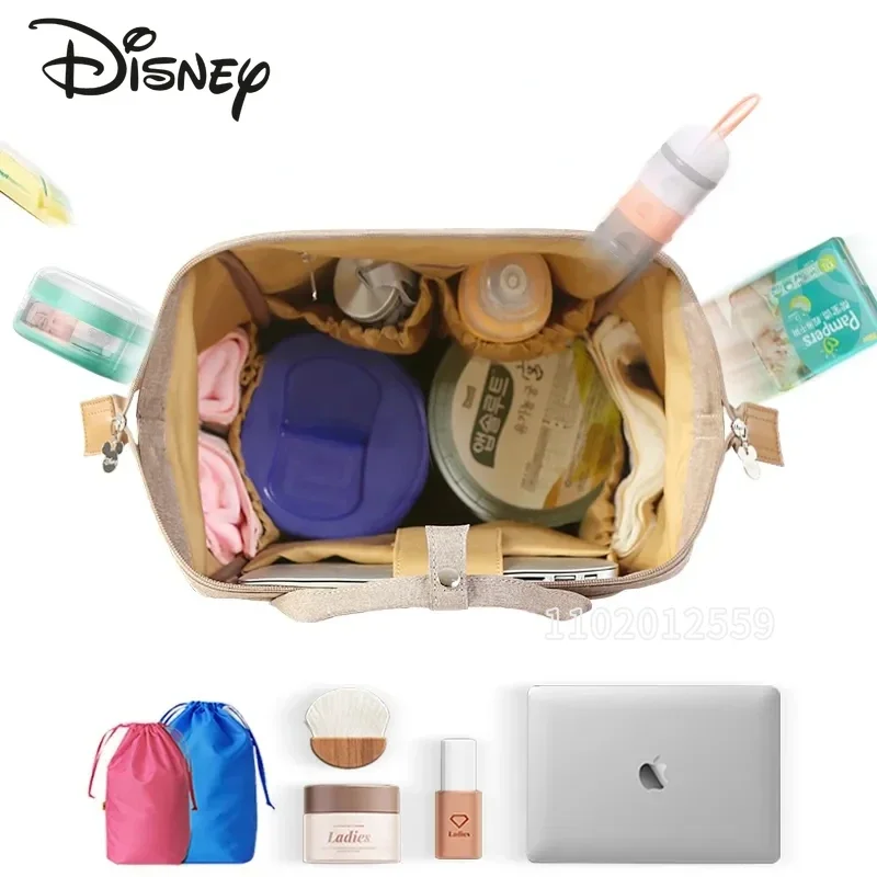 Disney's Original New Diaper Bag Backpack Luxury Brand Fashion Baby Diaper Bag Cartoon  Baby Bag Large Capacity Multi Function