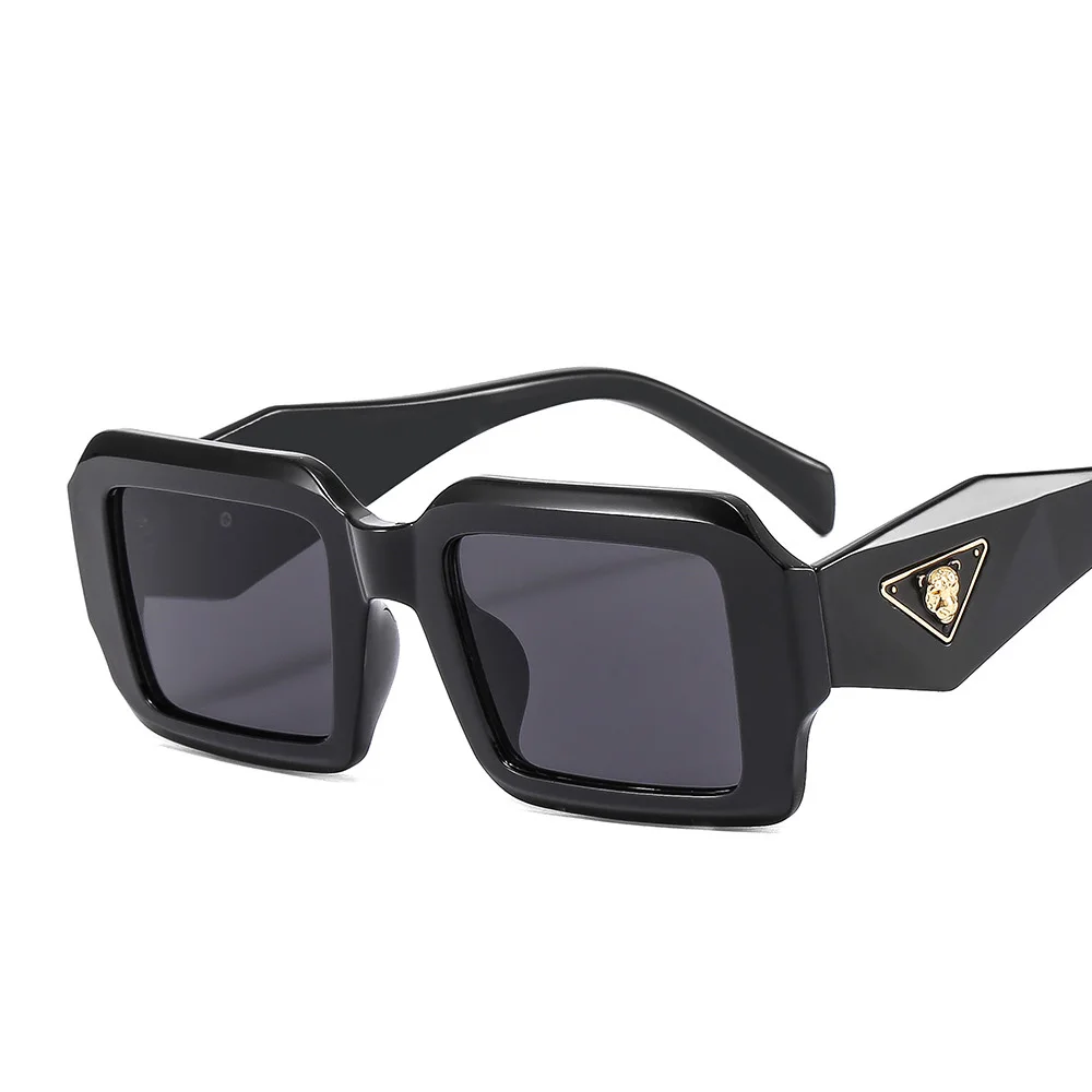 نظارة شمسية مربعة عتيقة للنساء موضة 2022 فاخرة بتصميم رأس الفهد نظارة شمسية  للرجال عدسات متدرجة الاتجاه UV400 - AliExpress