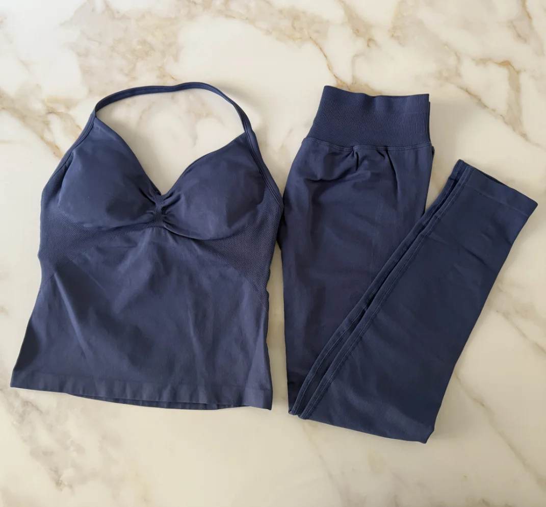 Impact Yoga Set Women Seamless Fitness Clothing Scrunch Bum Gym Legging Padded Tank Top Workout Outfits Cloth Sportswear Suits