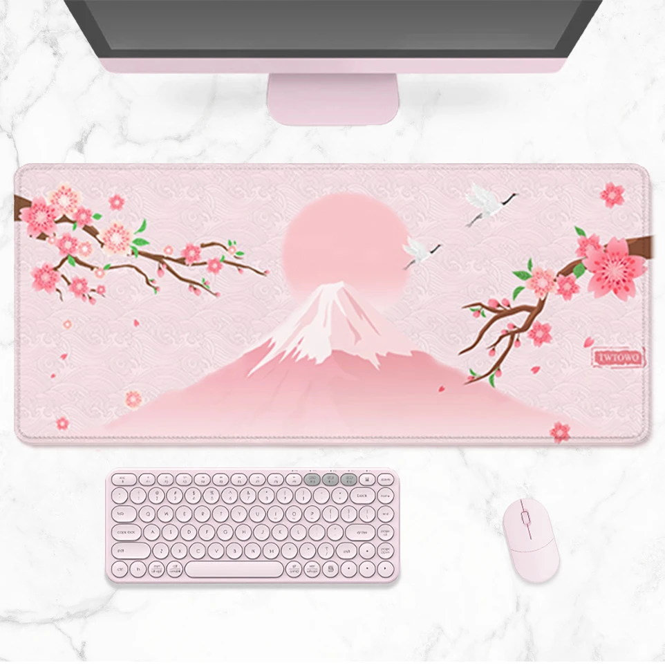 Japanese Pink Sakura Cute Mouse Pad Gaming Xl Custom Cherry Blossom