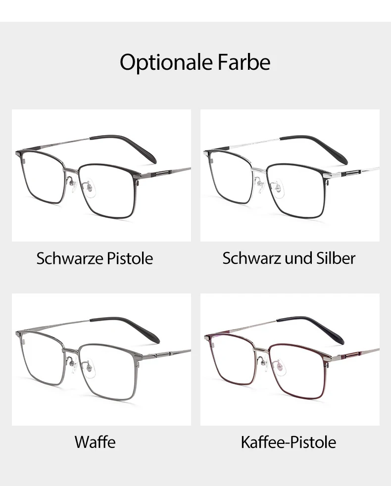 Reines Titan Brille Rahmen für Männer und Frauen Brillen Rezept Brillen Neue Eingetroffen Optischen Brillen Vakuum IP Plating – Detail 2
