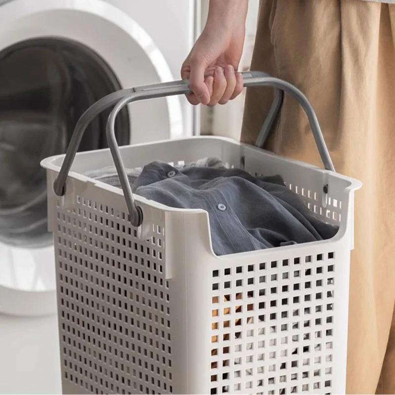 

Japanese Style Dirty Clothes Basket Ventilated Breathable Easy To Handle Laundry Hamper Removable To Save Space Laundry Basket