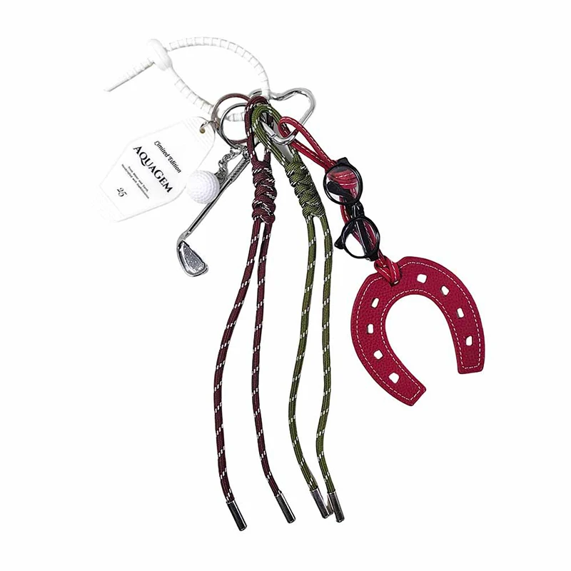 PU Leather Horse Hoof Horseshoe Keychain for Women And Girls Handbag Key Rings Charm Holder Bag Purse Accessory