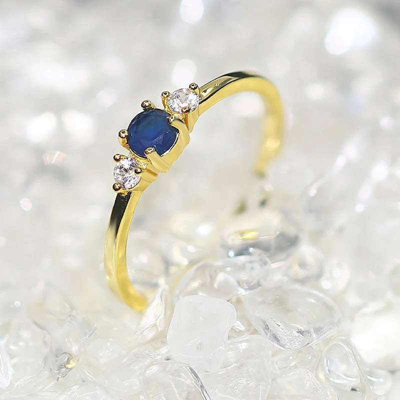 Anelli delicati da sposa sottili per le donne Delicati e carini Pietra colorata Colore oro chiaro Proposta Anello da dito Regalo Gioielli di moda R872