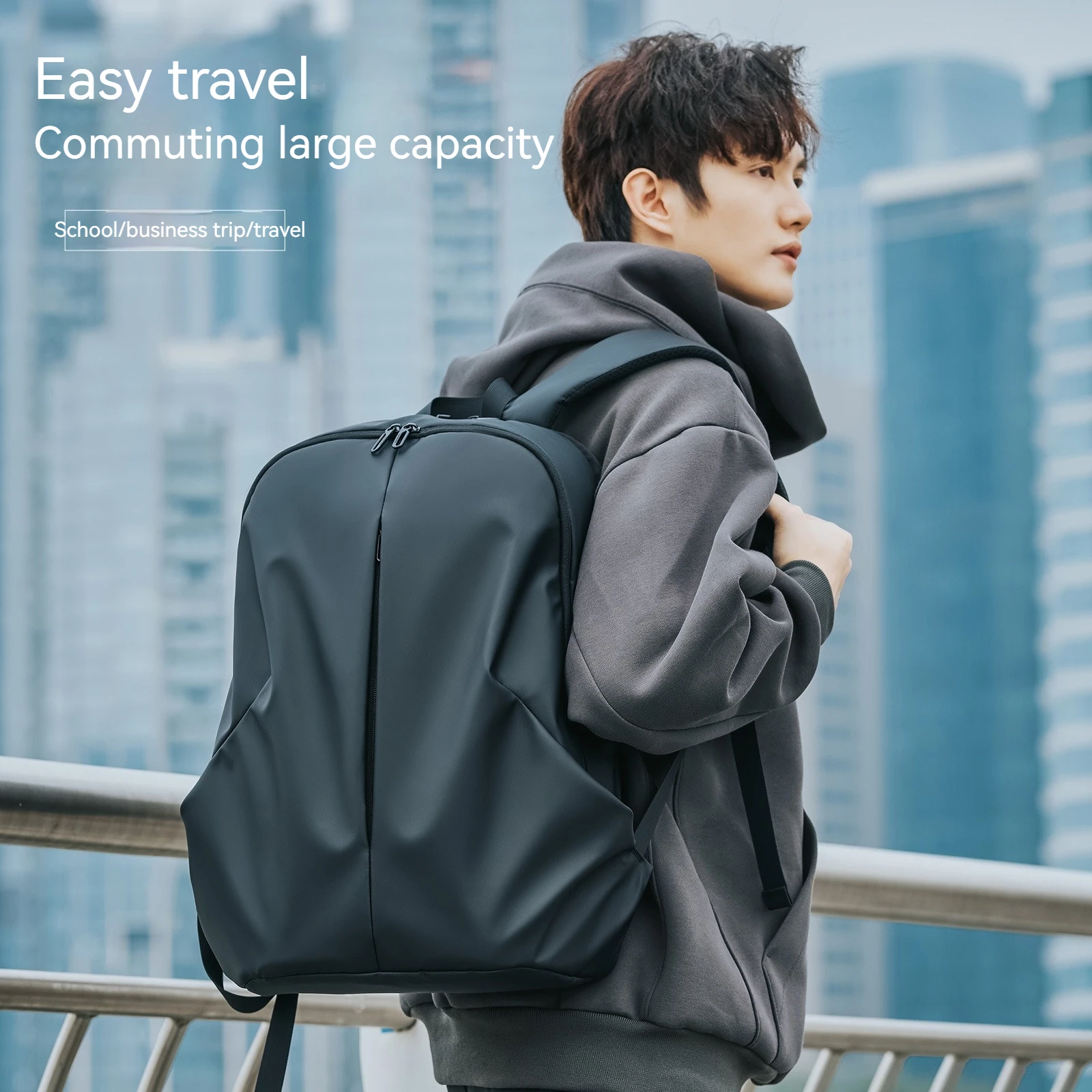 

2024 new backpack male fashion leisure computer backpack male large capacity business waterproof backpack