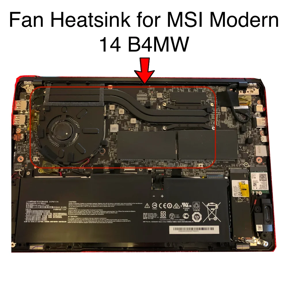 MSI 모던 노트북 PC 쿨러 선풍기 방열판, 14-B4MW B4MW-268 291 291my 401 401my 226la 210la Cpu 선풍기 E322600250 BS5205HS DC5V