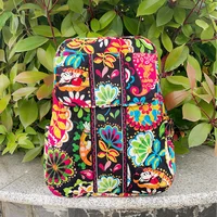 VB limited edition floral double shoulder backpack, pure cotton backpack, travel backpack 1