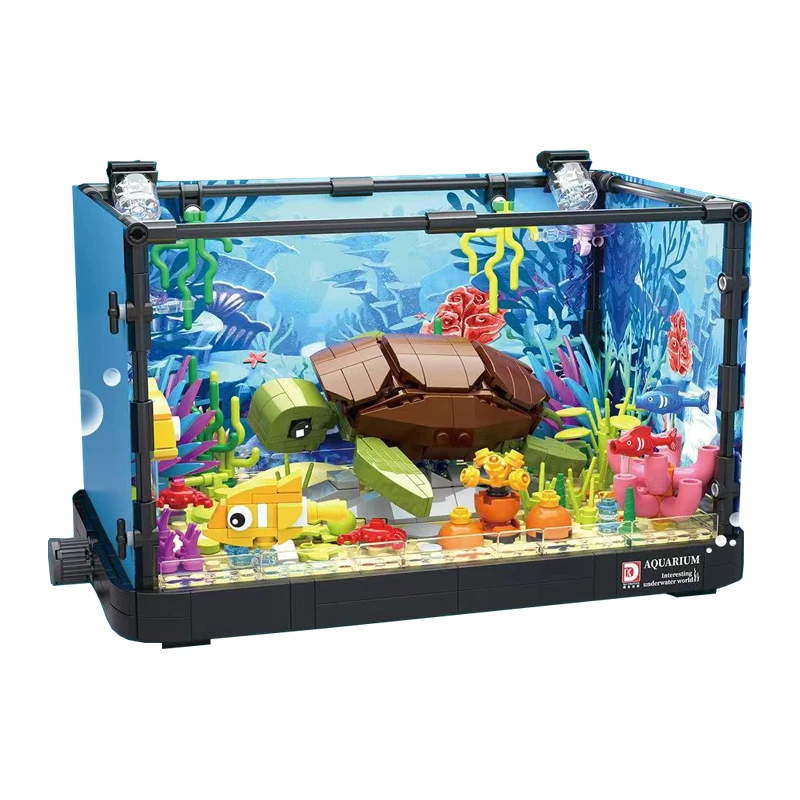 

IN STOCK New 753pcs MOC Creativity Aquarium Building Blocks Model Marine Life Sea Turtle Bricks Kids Toys Christmas Gift Set