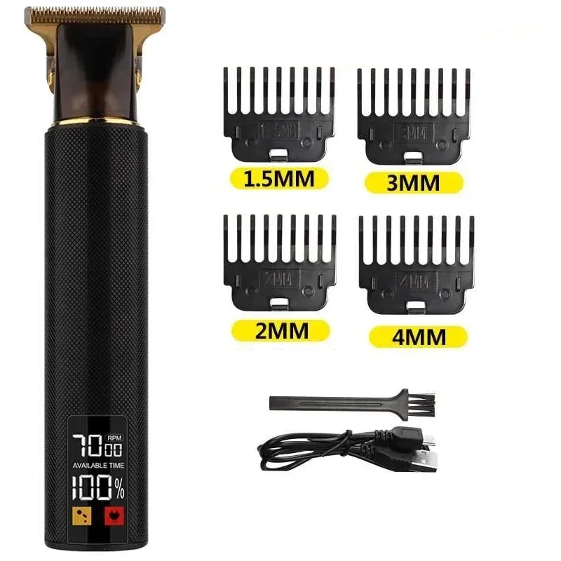T9 LCD Electric Hair Clipper Oil Shaving Head Electric Pusher Carving Electric Shaver Rechargeble Hair Trimmer for Men Care 2