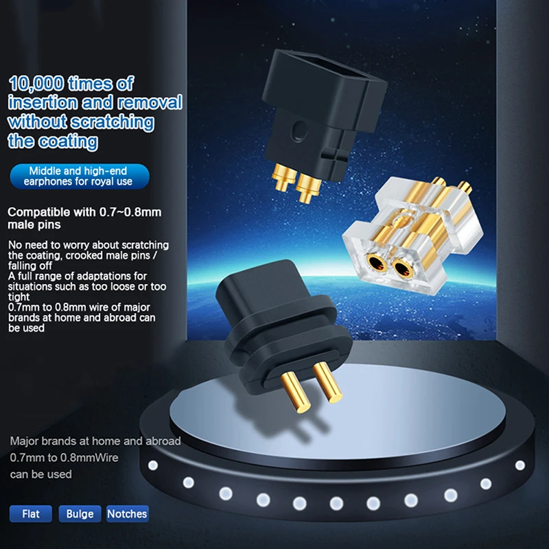 2 szt. 0.78 gniazdo podwójna igła UE QDC niestandardowe Diy słuchawki do naprawy płaskie/wypukłe/wycięte gniazdo żeńskie kompatybilne z 0.7-0.8