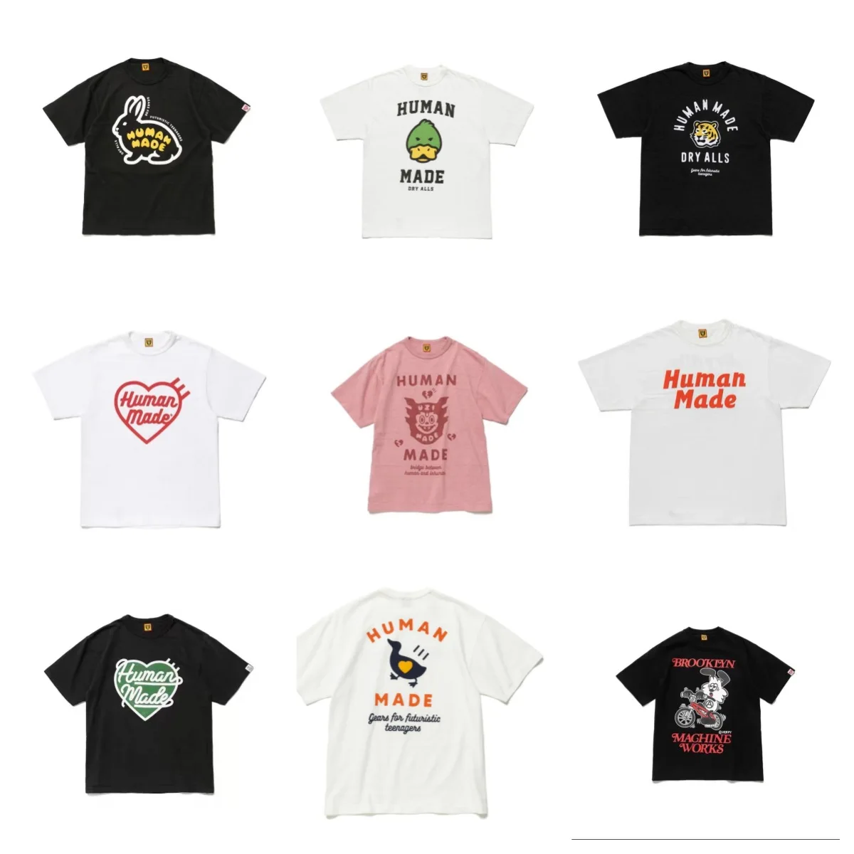

Trendy brand HUMAN MADE high-quality bamboo cotton digital printed short sleeved unisex T-shirt