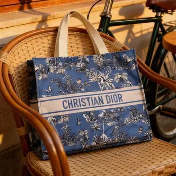 Borsa di Dior, lussuosa borsa tote blu personalizzata con organizer per il trucco, set di borse cosmetiche multiuso, regalo ideale per le vacanze