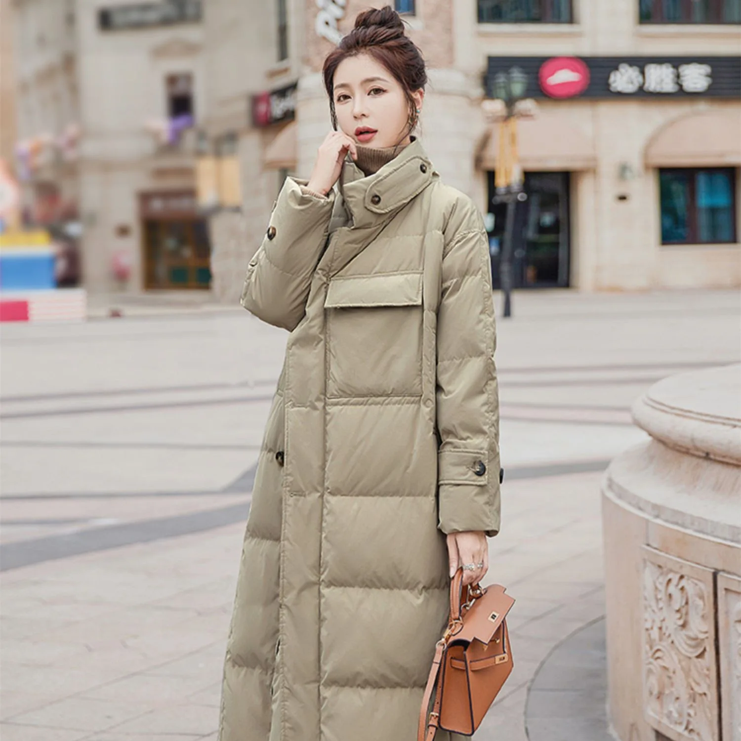 Women's Cotton-padded Jacket Over The Knee Long Winter Loose Bread Coat Warm Cotton Coat Cotton Coat