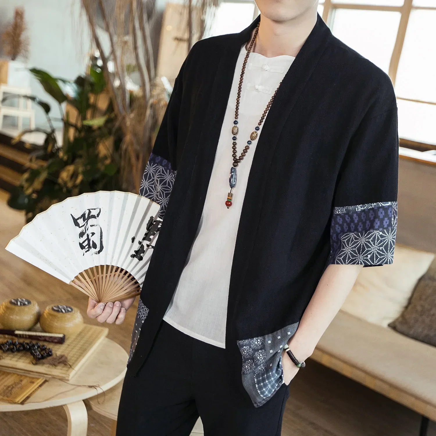 Kimono Japanese Costume Men Coat Harajuku Style Tops Japan Haori Cardigan Chinese Traditional Jacket Loose Shirt Yukata Coats
