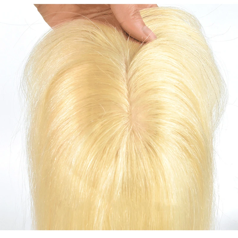 Human Hair Toppers With Bangs For Women Clip In Hairpieces Cover Grey Mild Hair Loss