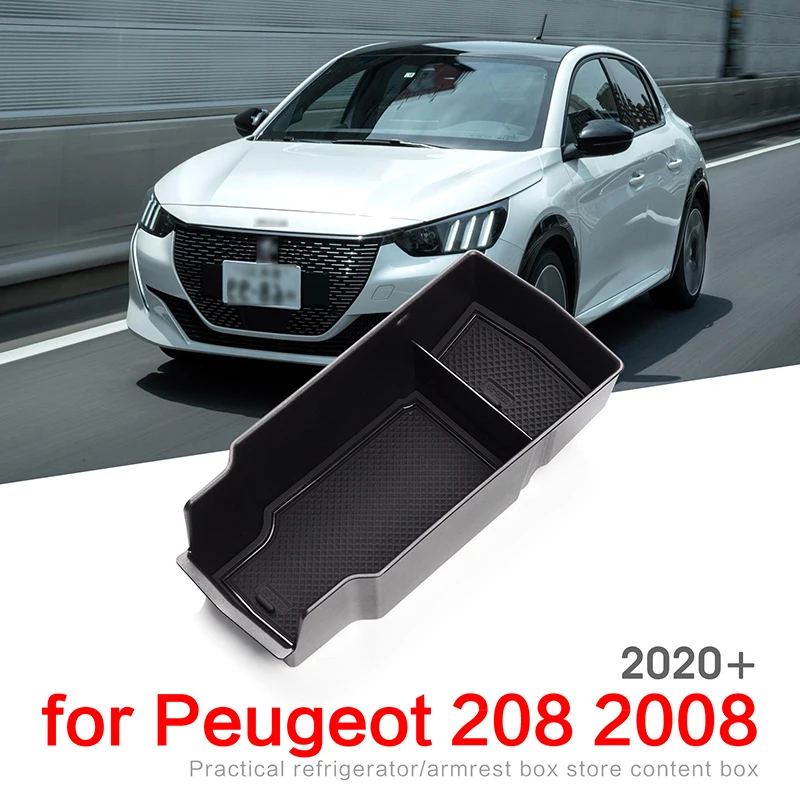 Подлокотник для хранения центральной консоли автомобиля для Peugeot 208 2008 GT e208 e2008 2020 2021, центральный органайзер для хранения, лоток, аксессуары