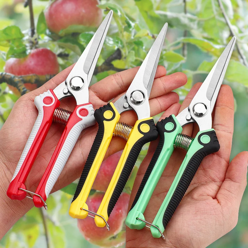 

Pruner Gardening Hand Pruning Shear Straight Stainless Steel Blades Ultra Sharp Garden Scissors For Flowers Harvesting Fruits