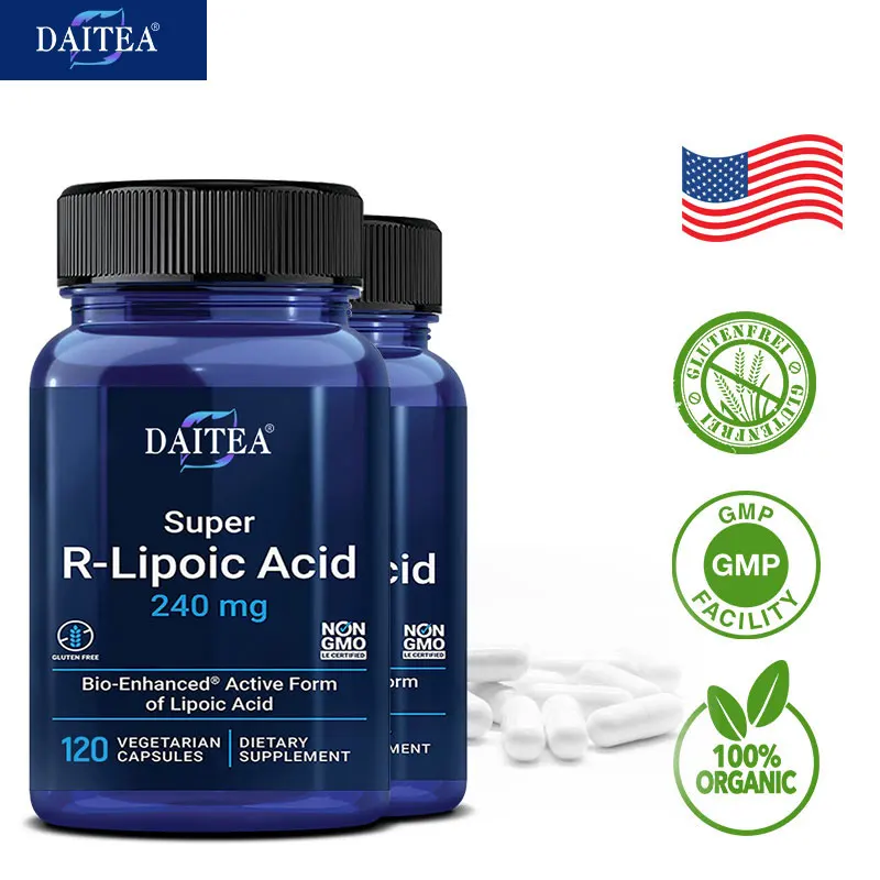 

Daitea R-Lipoic Acid 240mg - Antioxidant, Energy Boost, Skin Health, Non-GMO, Gluten-Free