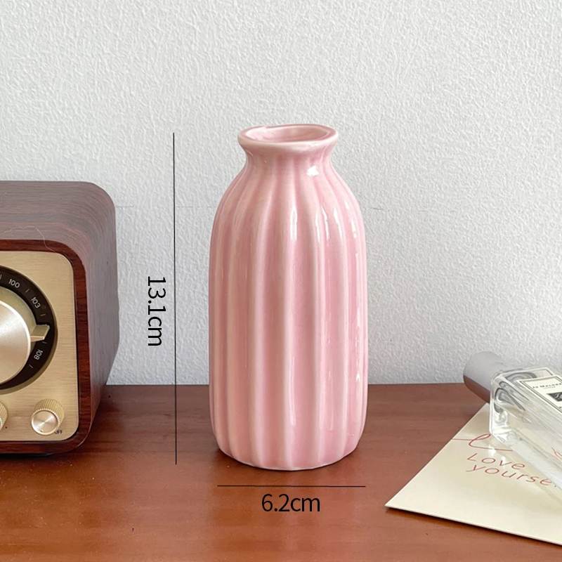 Modern Candy Color Ceramic Bud Vase for Pampas Grass and Flowers - Home Decor Accent