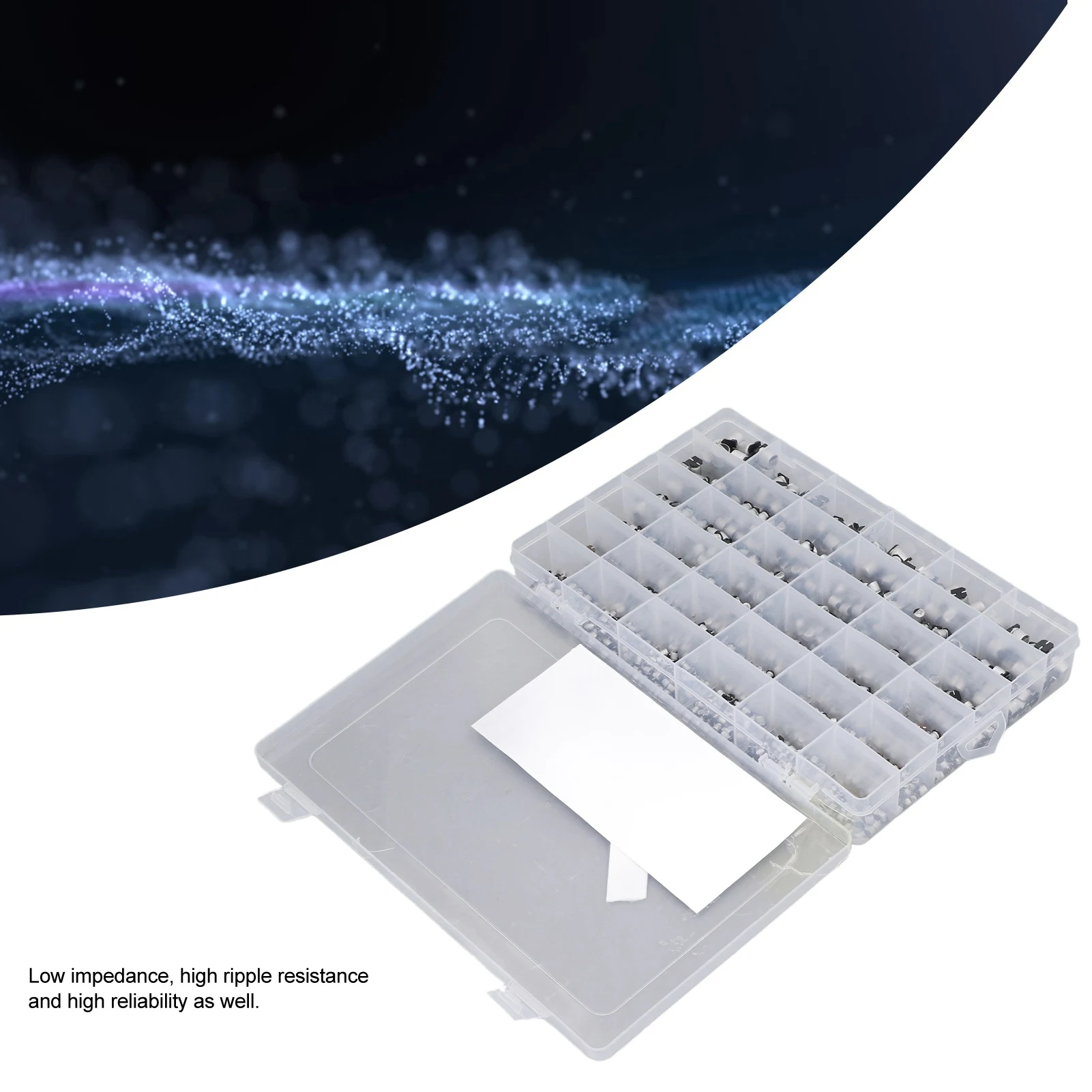 1520Pcs SMD Electrolytic Capacitor 36 Values 1uF‑1000uF Aluminum Assortment Set Kit