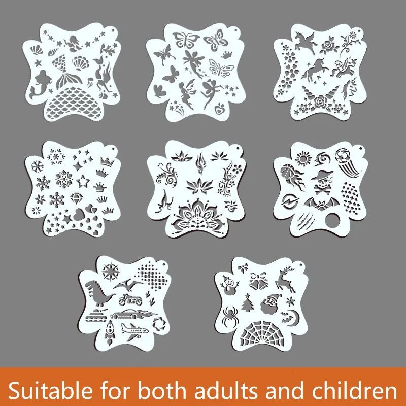 Face Painting Stencil Templates To Draw Children Stencils for Drawing Template Make-up Stencils for Facial Makeup 8PCS