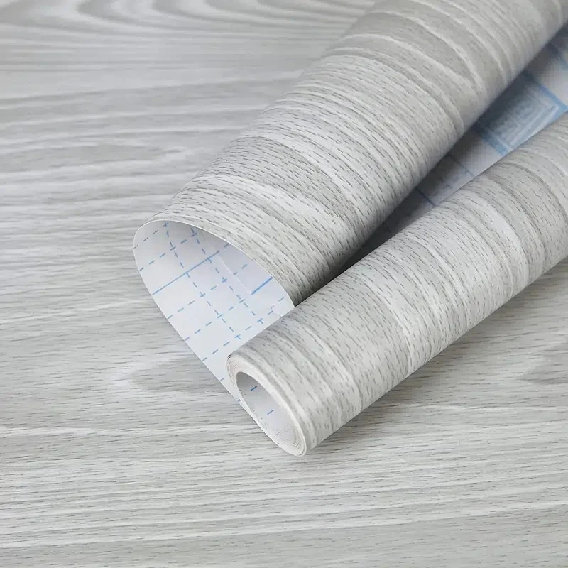 15m Gray Wood Grain PVC Self Adhesive Waterproof Wallpaper Peel and Stick Sticker Decor Contact Paper for Furniture Refurbish