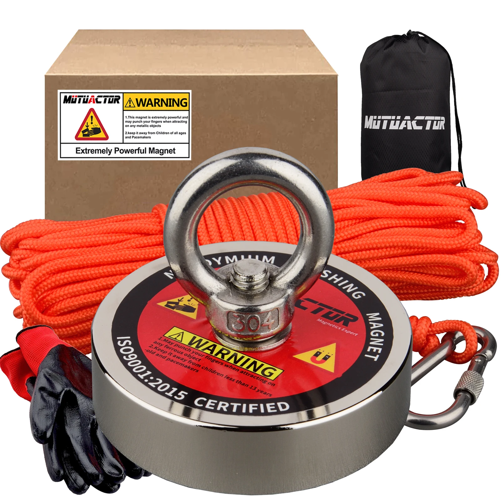 Forte Neodymium Search Magnet Super Poderoso Salvage Ímãs Pesca Magnética 300kg D75 mm