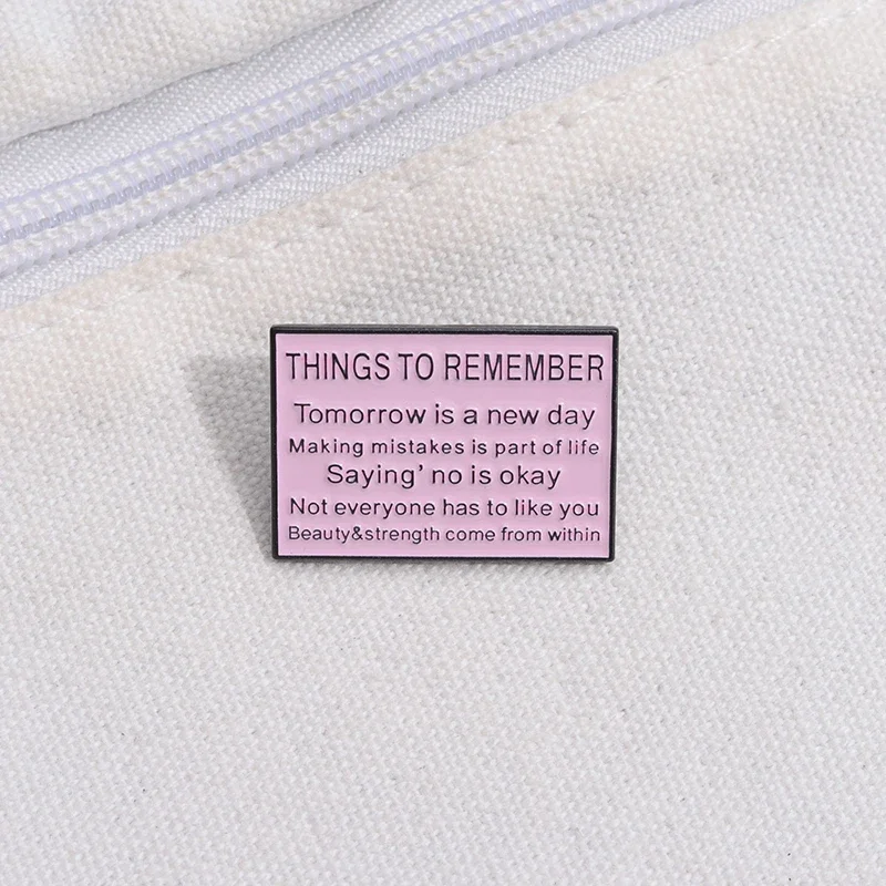 

Classic Famous Quotes Brooch Tomorrow Is A New Day Enamel Pin Beauty & Strength Come From Within Badge Jewelry Lapel Pin Gift