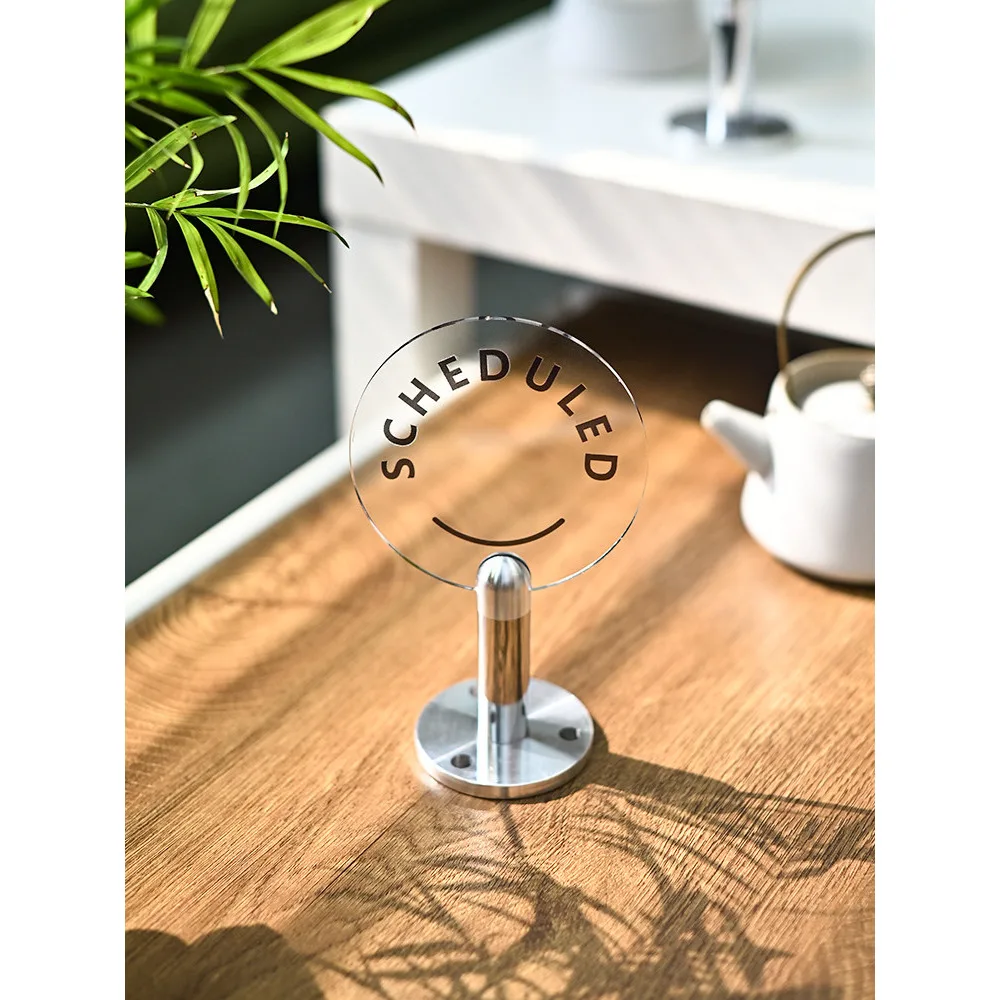 아크릴 사인 - 카페, 호텔 프론트 데스크 및 식탁용 데스크탑 수직 원형 디스플레이 사인