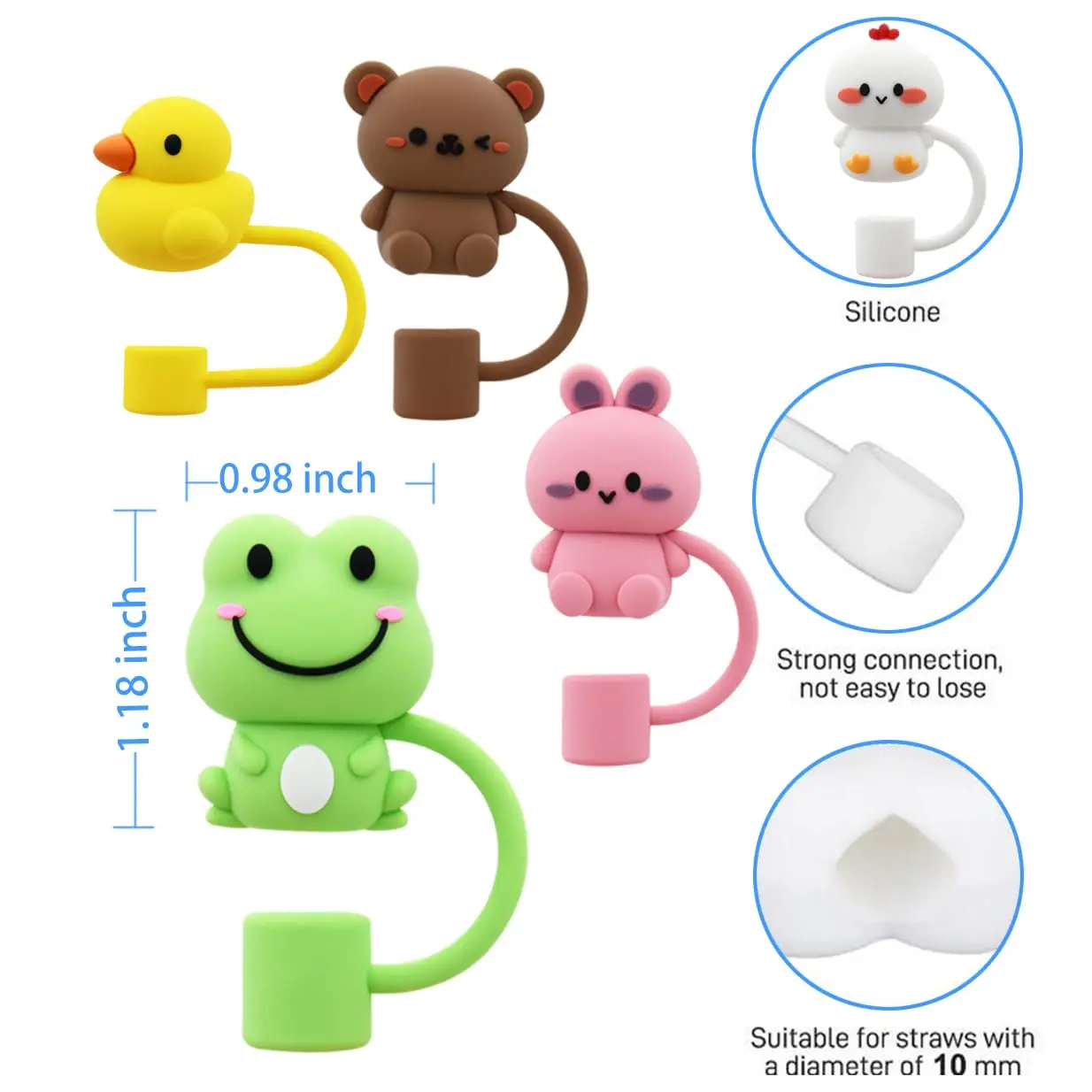 K-POP Straw Toppers. Pencil Toppers. Cute BT21 Straw Toppers.silicone Straw  Cover Cap 