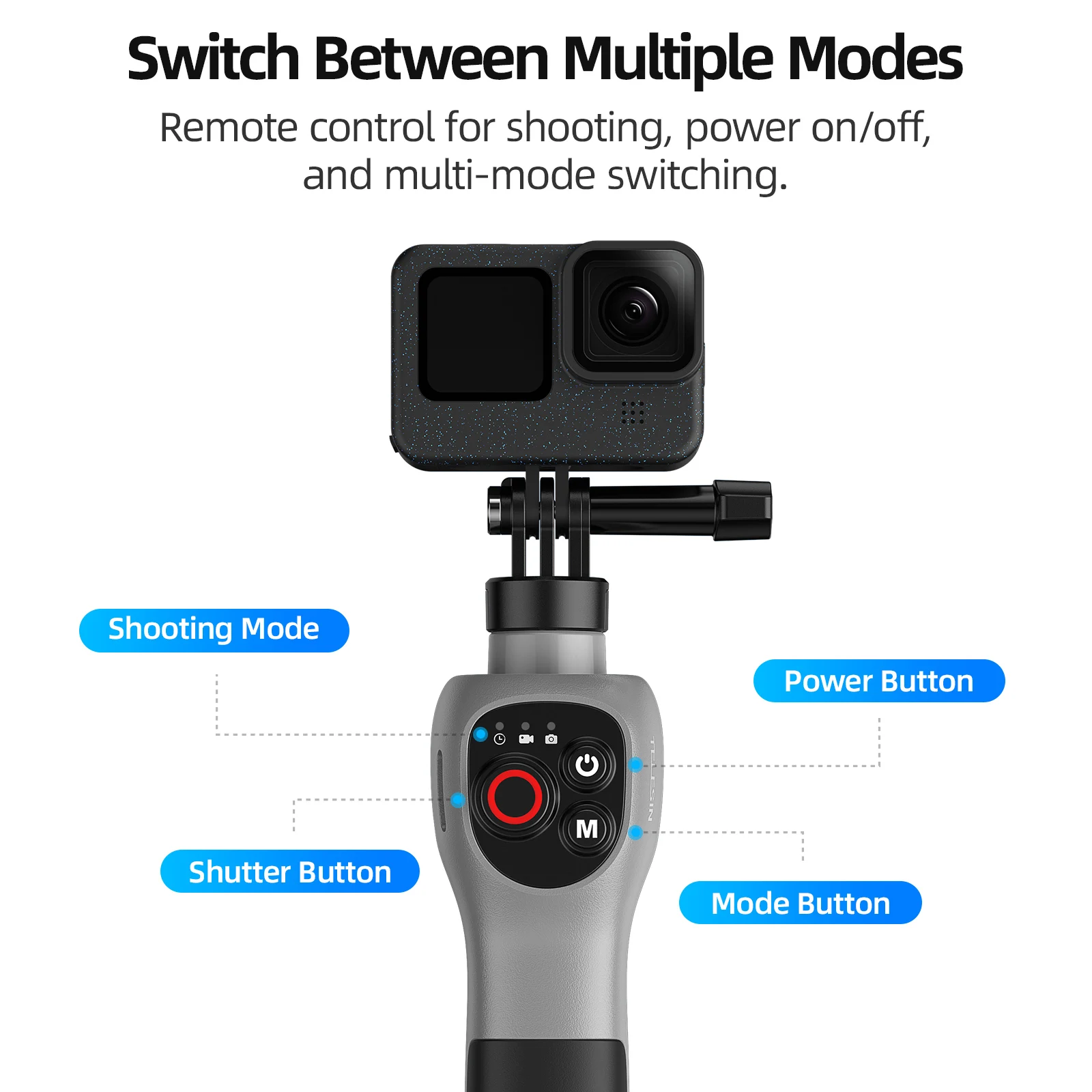 Povandeninis Selfie Strypas IPX68 30m su Bluetooth nuotolinio valdymo pulteliu, skirtas GoPro
