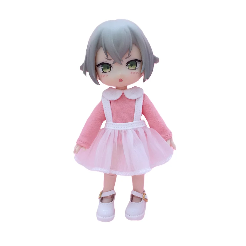 Ob11 Doll Long Sleeved Collar T-Shirt Top Clothes Doll Suspender Skirt  Doll For Molly Gsc Ymy P9 P10 Body Uf Nendoroids Dolls 5