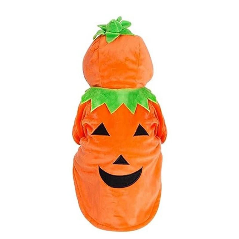 Pumpkin Costumes For Dogs, Halloween Costume For Dogs Small, Pet Cosplay Dress, Puppy Warm Outfits Fleece Hoodie 36 X 23Cm