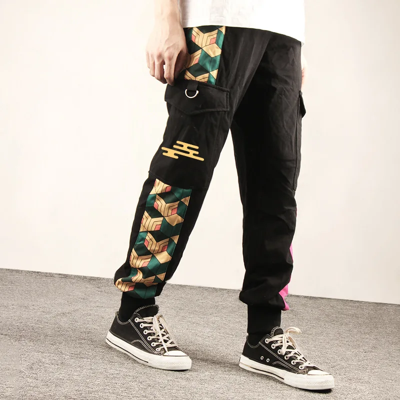 Anime COSPLAY Overalls Kamado Tanjirou Agatsuma Zenitsu Tomioka Giyuu Sweatpants Casual Cargo Pants Fashion Unisex 2