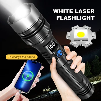 2000LM Self Defense LED Flashlight ABS Torch with Digital Display Portable TYPE-C Rechargeable Flashlights for Camping Hiking 1