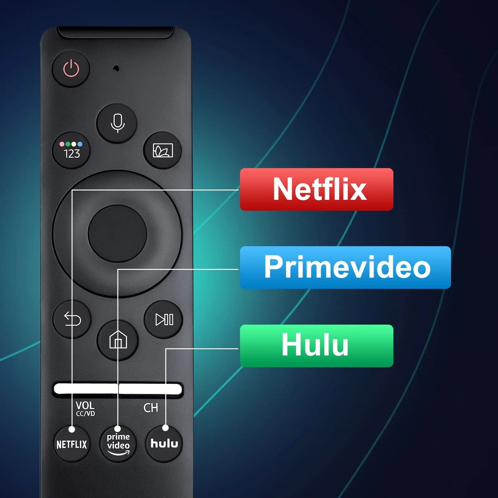  OEM Samsung BN59-01312G TV Remote Control with Bluetooth Netflix  Prime Video Hulu Voice Command Button : Electronics