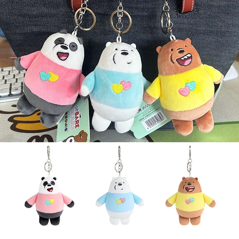 3 Portachiavi Peluche Carini – Morbidi Mattoncini Per Chiavi, Zaino O Auto, Multicolore, 6,5 X 5 Cm