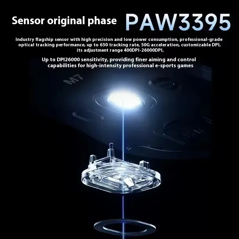 MCHOSE M7 Pro Ultra Wireless Gaming Mouse Dual 8K 500mAh 42000 DPI PAW3950 Ergonomic Lightweight Low Latency Customized E-Sports