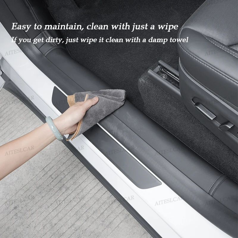 8-Piece Door Sill Protector Set - Anti-Kick Entry Cover Pads and Mats for Enhanced Vehicle Protection