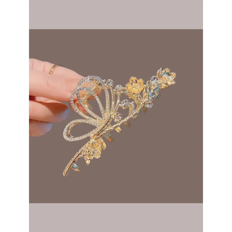 

Женские блестящие заколки для волос с цветами и бабочкой