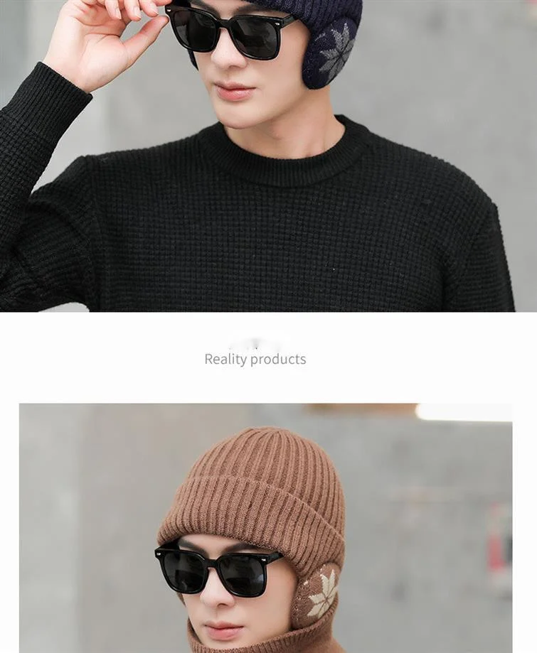 Neue heiße verkaufende Winter-heiße Art-warme gestrickte Wollmütze-Männerplüsch-verdickte Gehörschutz-Hut-Kinderkoreanische Version des großen Stirnband-Mode_voghion.com
